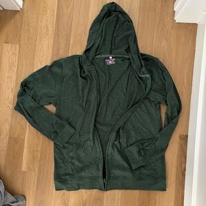 Green mastectomy surgery recovery hoodie with drain pockets size large